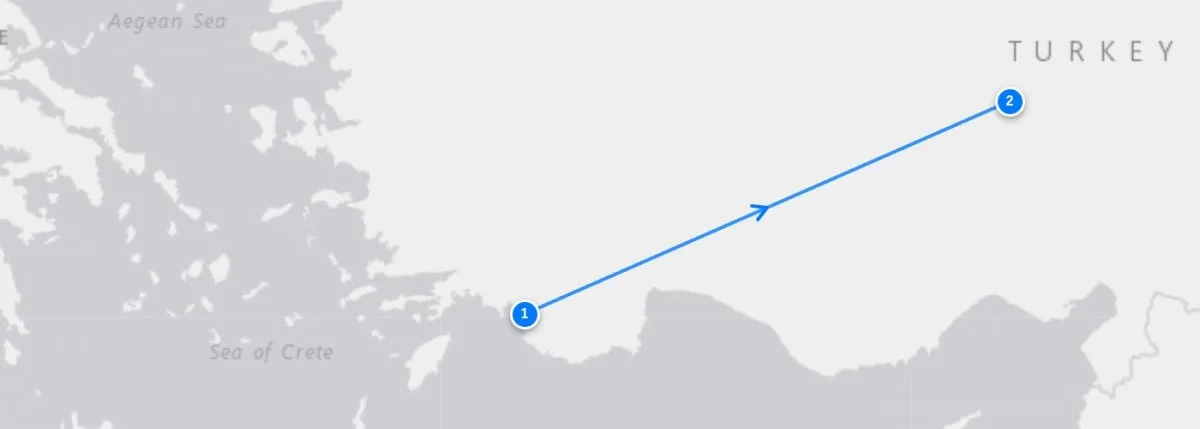 Yacht Charter Fethiye Cappadocia route map
